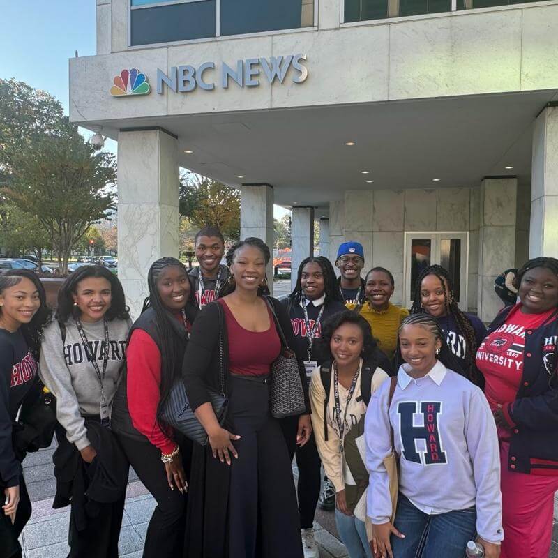 Assistant Professor Dr. Christine McWhorter and HU Students at NBC News