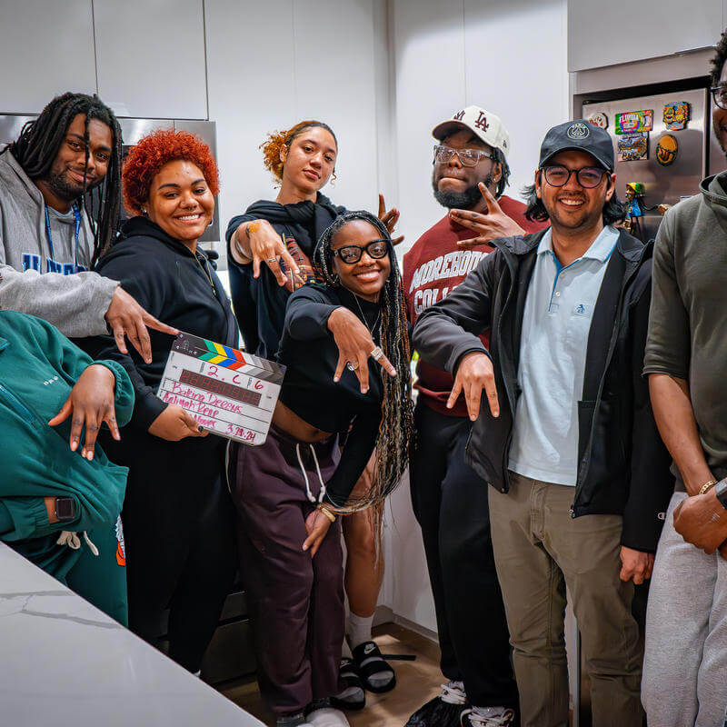 HU MFA Film students on set of Baking Dreams by Aaliyah Pena