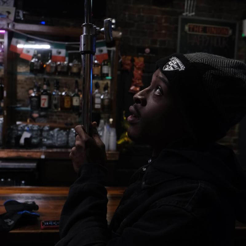 HU MFA Film student works as gaffer on set in Ohio