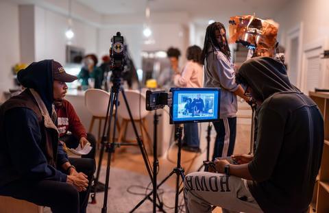 Howard University MFA Film Students on set of film production