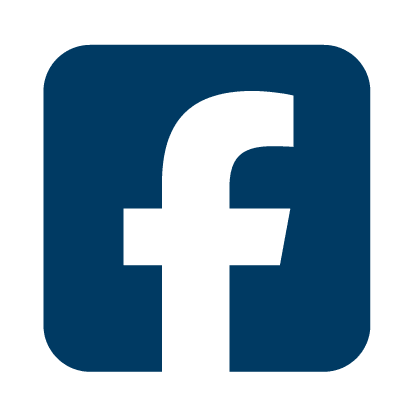 Facebook logo of a lowercase letter "f" against a dark blue background.
